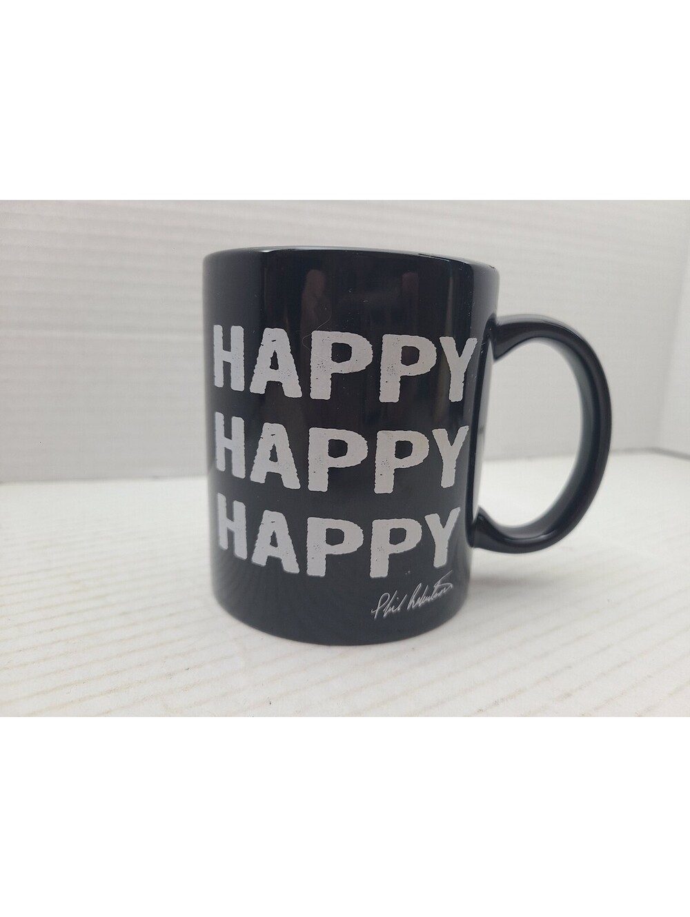 Duck Dynasty Happy Happy Happy Phil Robertson Black Coffee Mug (Read)